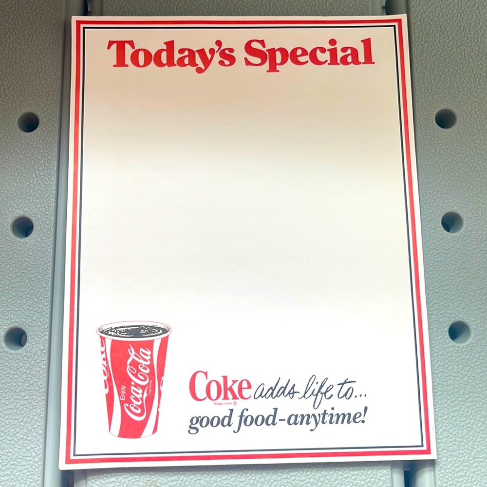Vintage Coca-Cola Today’s Special Notepad